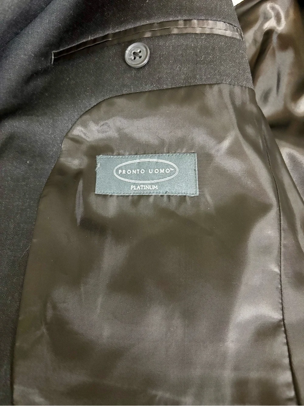 Pronto Uomo Dark Charcoal Two-Button Men's Suit Jacket Coat